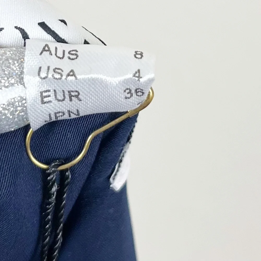 Shona Joy Core Knot Draped Dress in Navy Size 4 - Picture 7 of 8